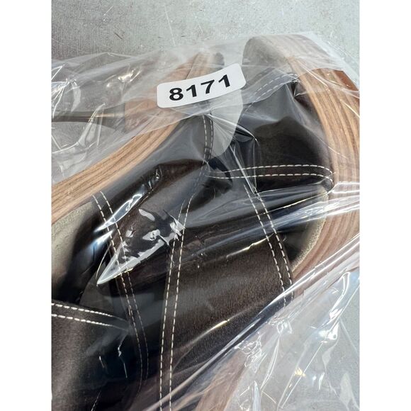 Prada Brown Leather Wood Stiletto Heels Made In Italy Size 38.5 - Picture 11 of 12